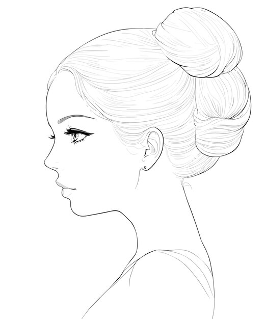 Premium Vector  A girl's face is a simple sketch of a woman