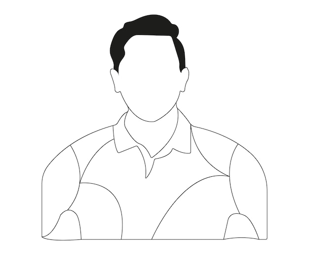 A simple sketch of a man playing cricket Vector line art