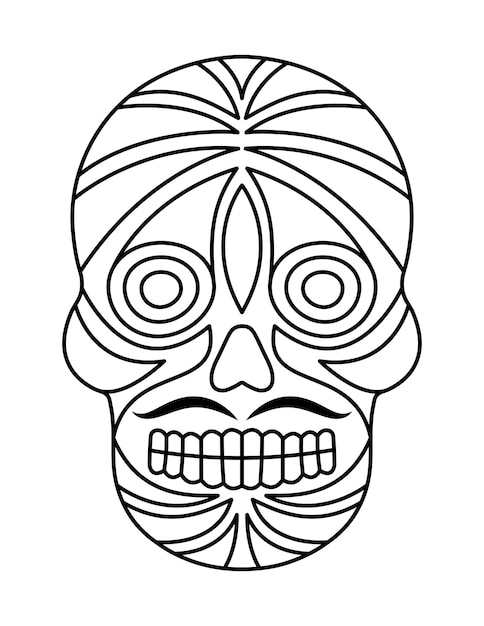 Simple skull coloring pages for adults