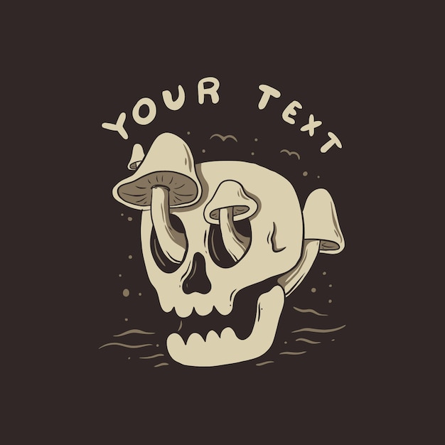 Vector simple skull illustration tshirt design