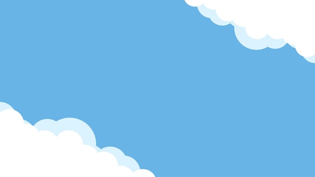 Vector simple sky background with white cloud border