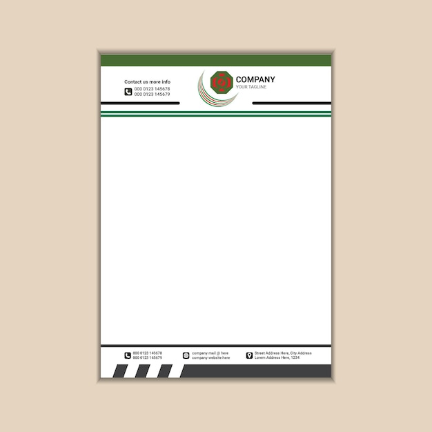 simple and sleek corporate letterhead template