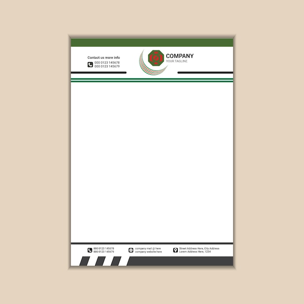 Simple and Sleek Corporate Letterhead Template