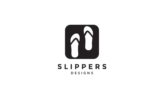 Simple slippers negative space logo vector icon illustration design