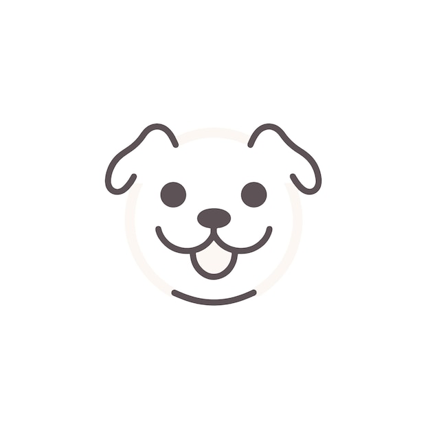 simple smile dog logo design