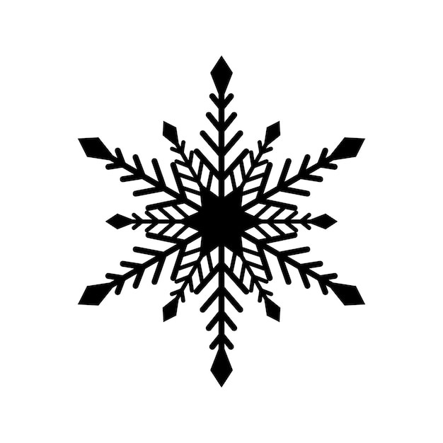 Simple snowflake of black lines. festive decoration for new year and christmas