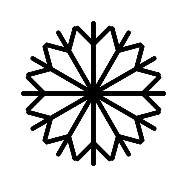 Simple snowflake of black lines. Festive decoration for New Year and Christmas