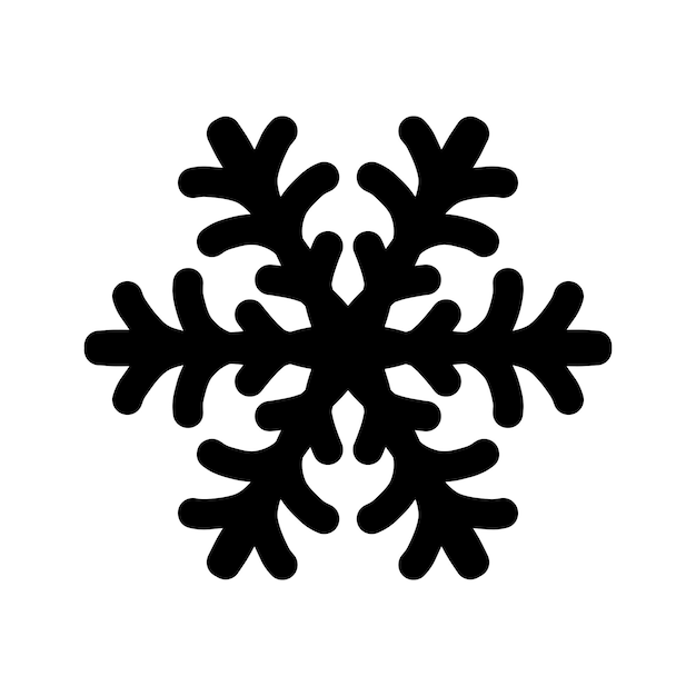 Simple snowflake icon vector flat single black color isolated on white Christmas