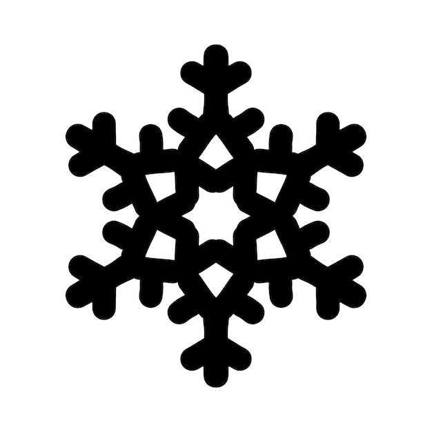 Simple snowflake icon vector flat single black color isolated on white Christmas