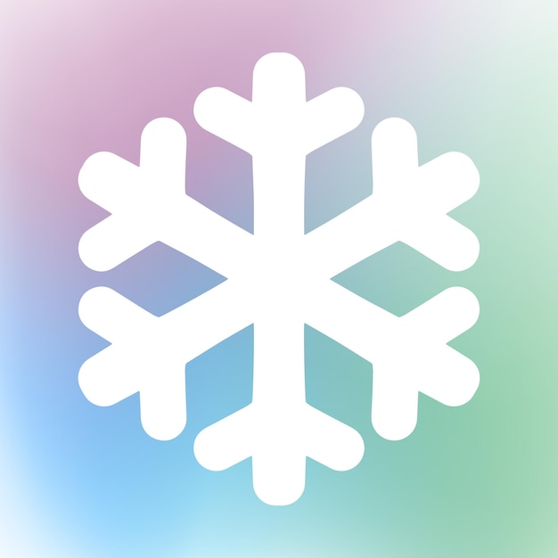 Простая иконка снежинки Белый ледяной кристалл на синем фоне Зимний символ Рождественский логотип знак Векторная иллюстрация