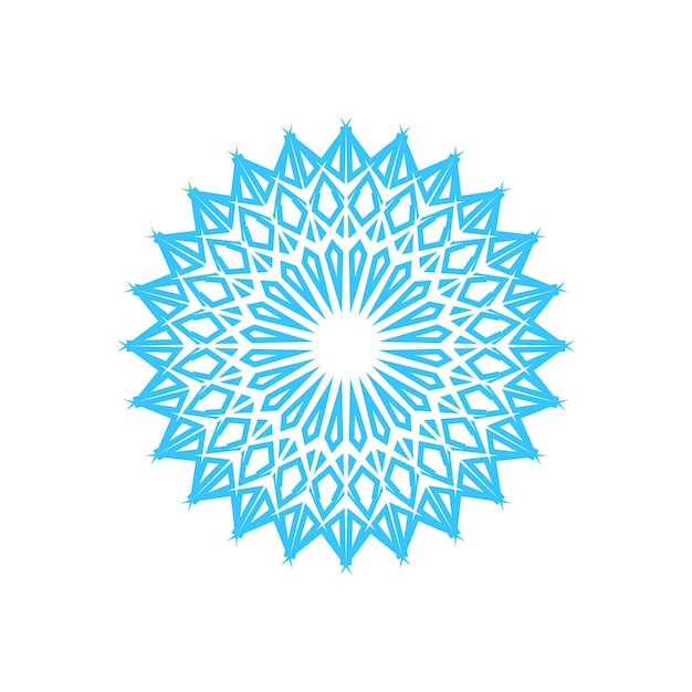 Simple snowflake made of blue lines Festive decoration for New Year and Christmas symbol of winter element for design Vector illustration