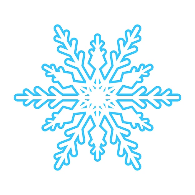 Semplice fiocco di neve fatto di linee blu decorazione festiva per capodanno e natale simbolo dell'elemento invernale per il design illustrazione vettoriale