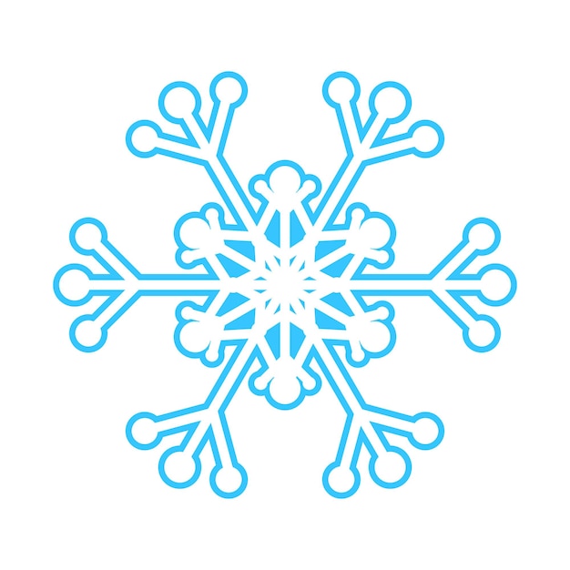 ベクトル 青い線で作られたシンプルなスノーフレーク新年とクリスマスのお祝い装飾デザインベクトルイラストの冬要素のシンボル
