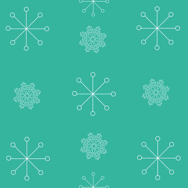 Vector simple snowflake pattern for wrapping paper