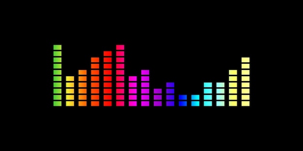 Vector simple sound logo design music full collor concept premium vector