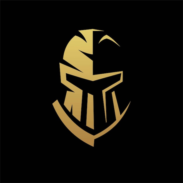 simple spartan logo with gold color