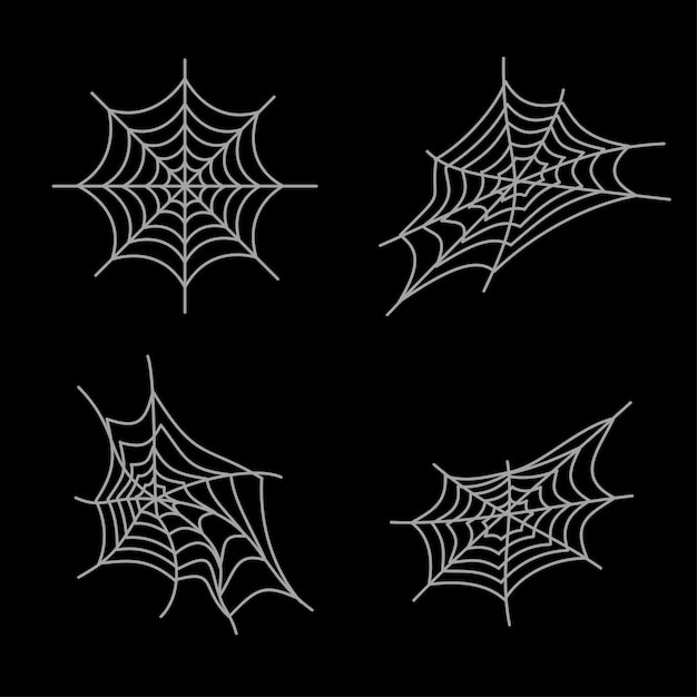 Vector simple spider web halloween assets