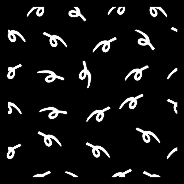 単純なスパイラル形状のシームレスな黒白い背景ベクトル落書き手描き