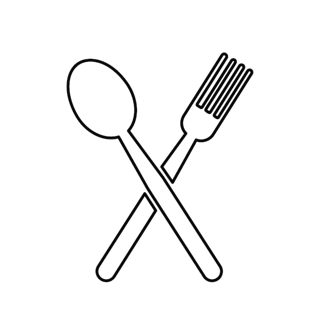 simple spoon and fork icon