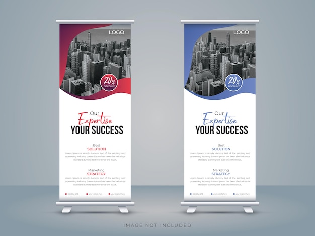 Vector simple standing xbanner template for business