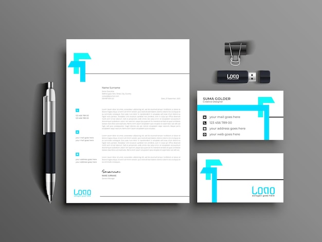 Simple stationery mockup