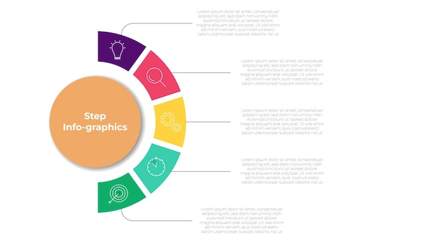 シンプルなステップのインフォグラフィックベクトルイラスト白い背景フラットオプションインフォグラフィックセット