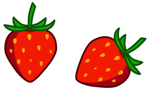 Simple strawberry icon vector drawing