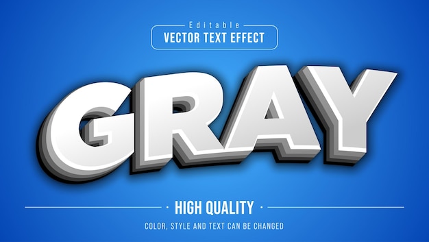 Vector simple style of gray color editable text effect