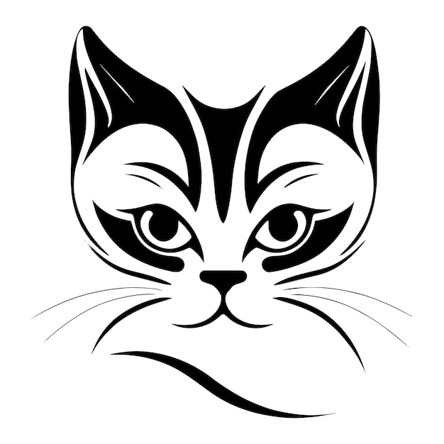 Semplice testa di gatto stilizzata per il design del logo