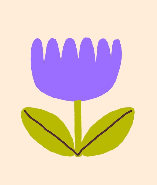 Vector simple stylized flower vector illustration