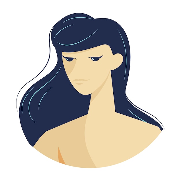 simple stylized women portrait