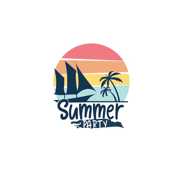 Simple summer logo design template