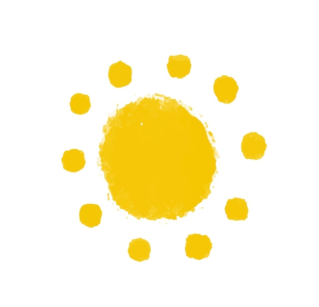 Simple sunny illustration Cute sun design sticker Baby art isolated clipart