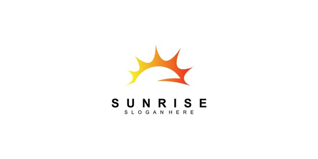 Simple sunrise logo design with unique concept premium vector
