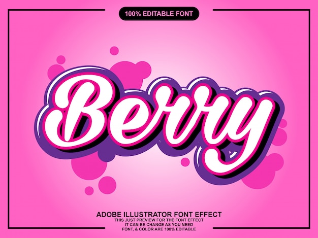 simple sweet berry font effect 