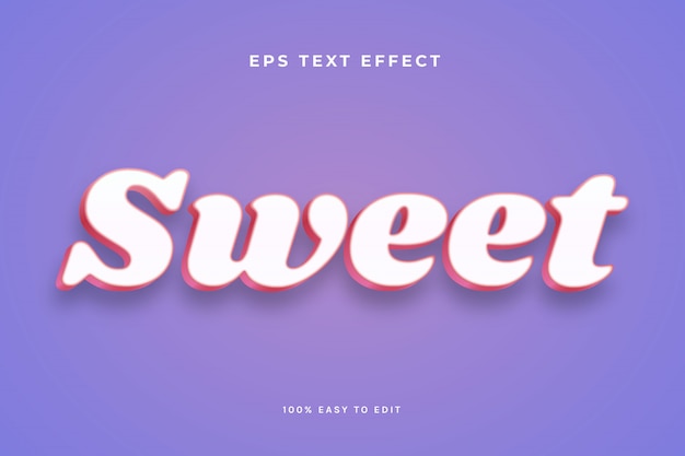 Simple Sweet White Red Text Effect