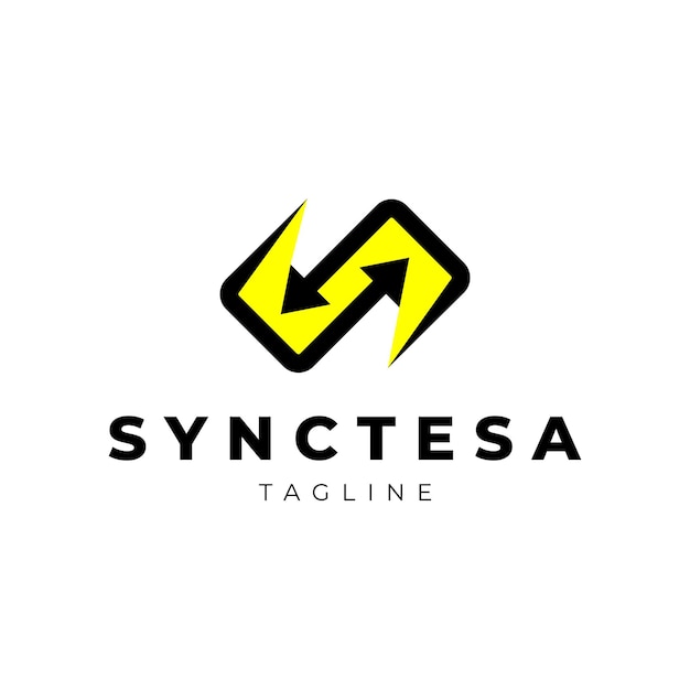 Simple Sync Connection S Arrow Logo Design Template