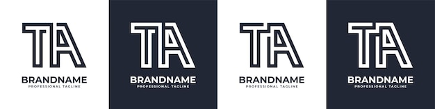 Простой логотип TA Monogram подходит для любого бизнеса с инициалами TA или AT.