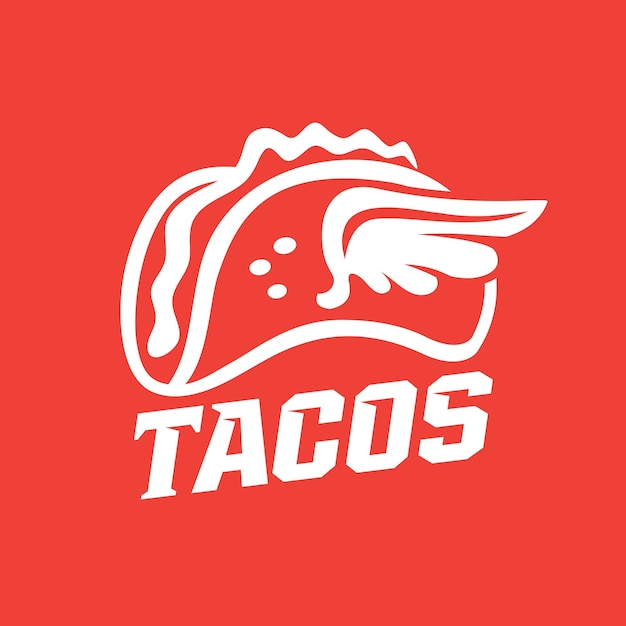 Vector simple taco logo design with fast wing vector