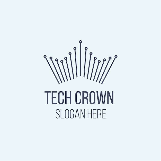 Simple tech crown logo design