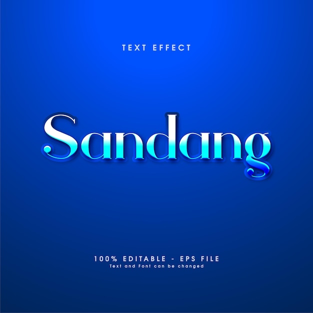 Simple text effect on blue background