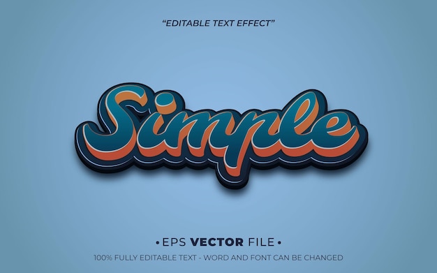 simple text effect editable vector template