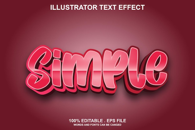 Simple text effect editable