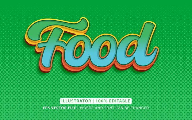 Simple text effect type food editable free vector