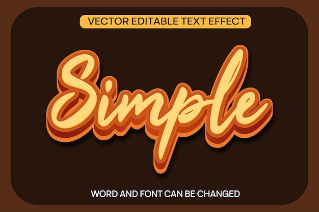 Simple Text Effect Vector Editable