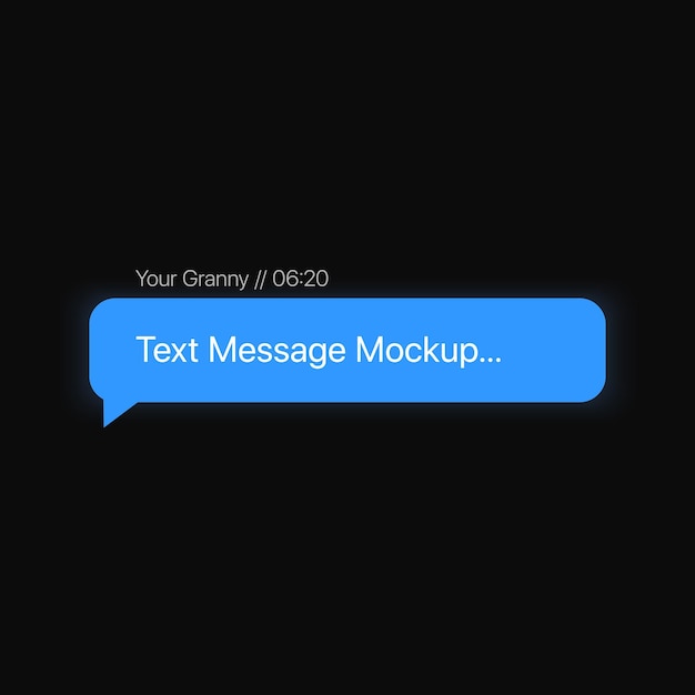 Simple Text Message Mockup to Your Granny Isolated Blue SMS Vector illustration