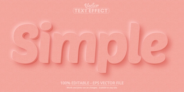 Vector simple text, neumorphism editable text effect