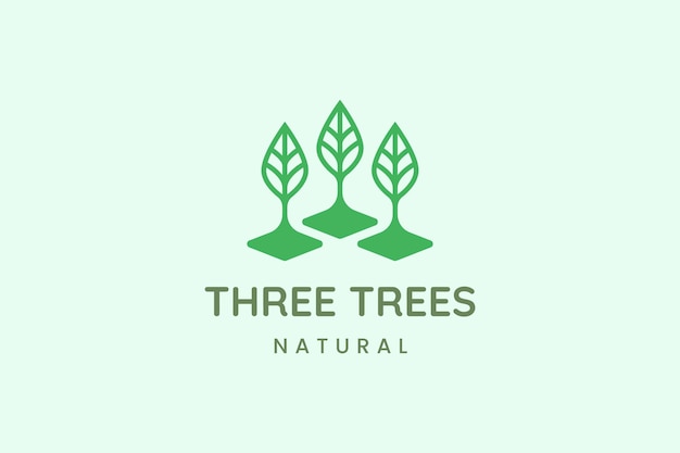 Simple three leaf logo for business representing nature