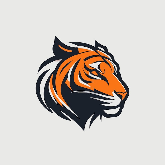 simple tiger front vector logo vector illustration flat