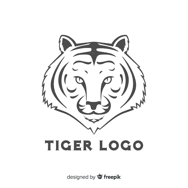 Вектор Простой логотип тигра
